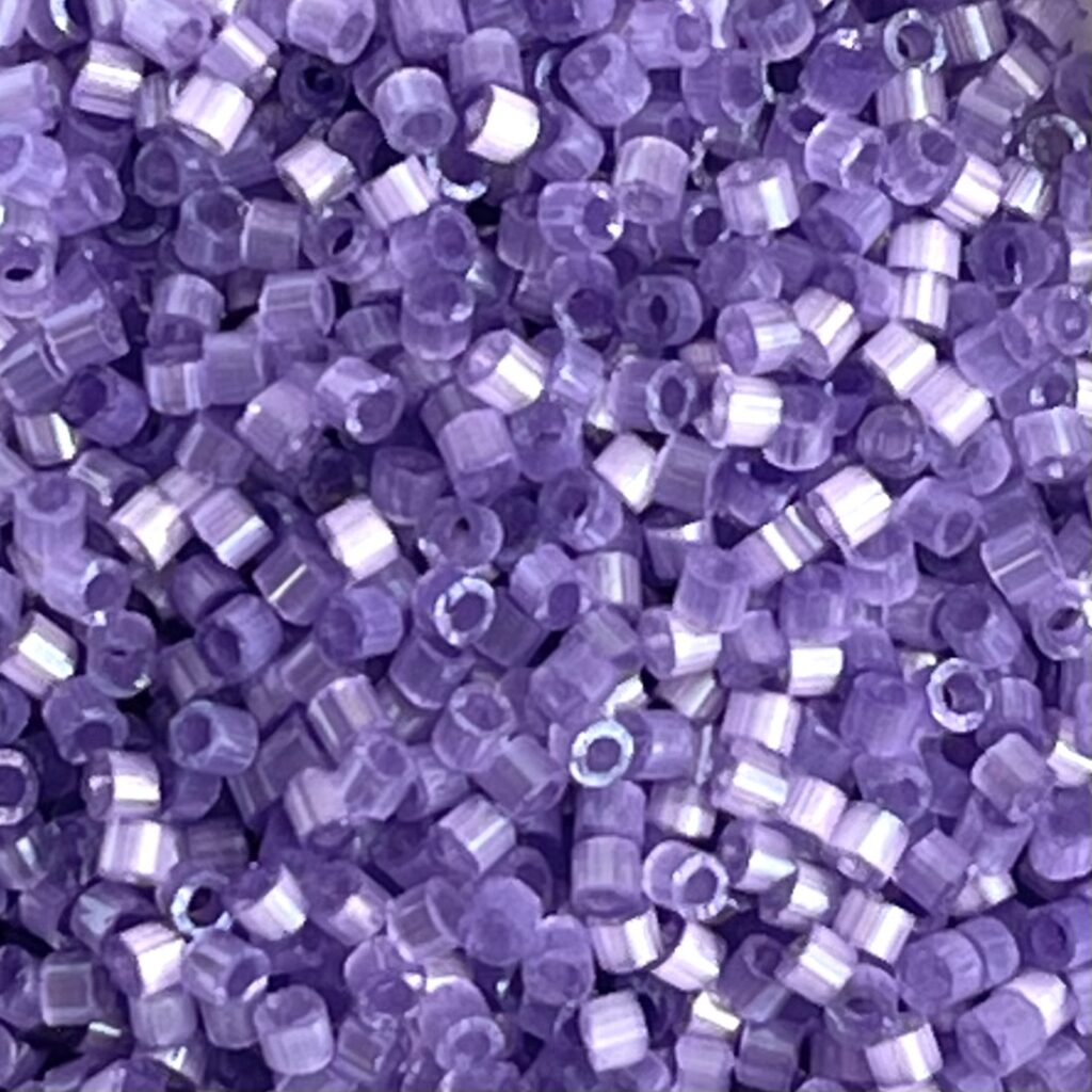 Delica Bead Dyed Lilac Silk Satin