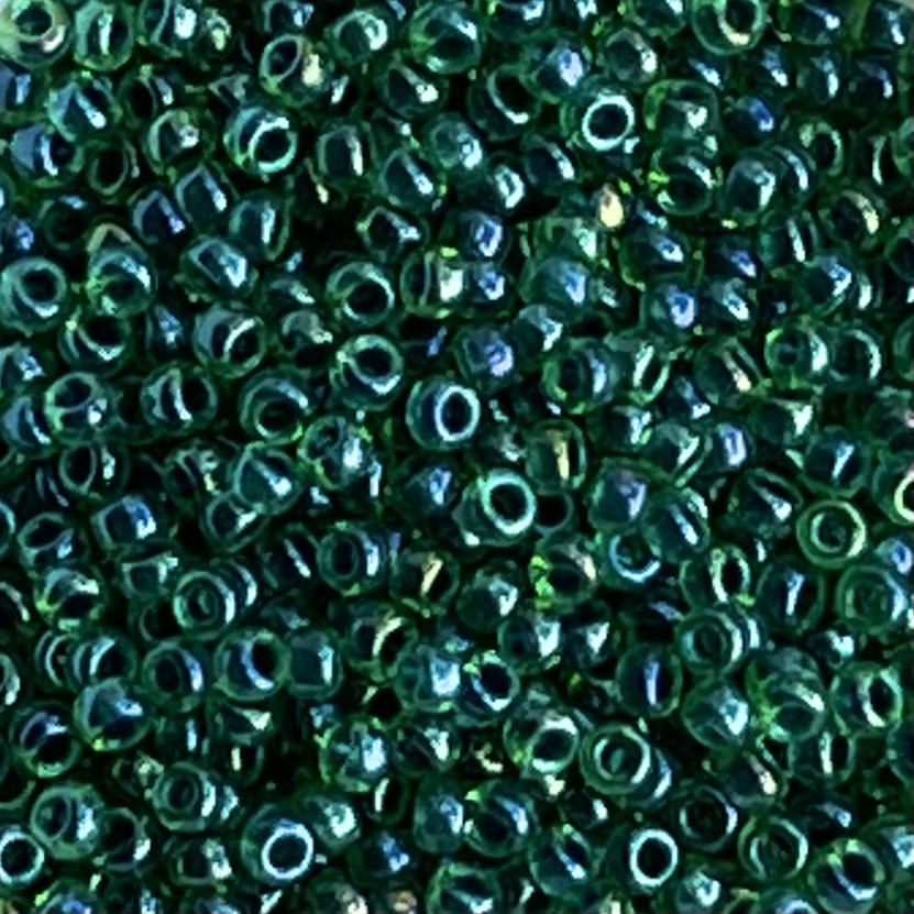 Rocalla Miyuki #11 Dark Blue Lined Green AB