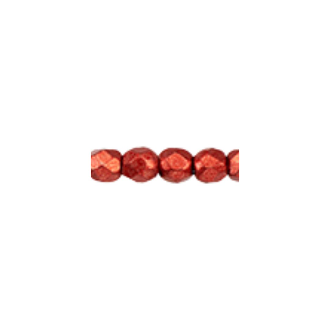 FirePolish 2mm Saturated Metallic Cranberry 50 bds/str - Image 1