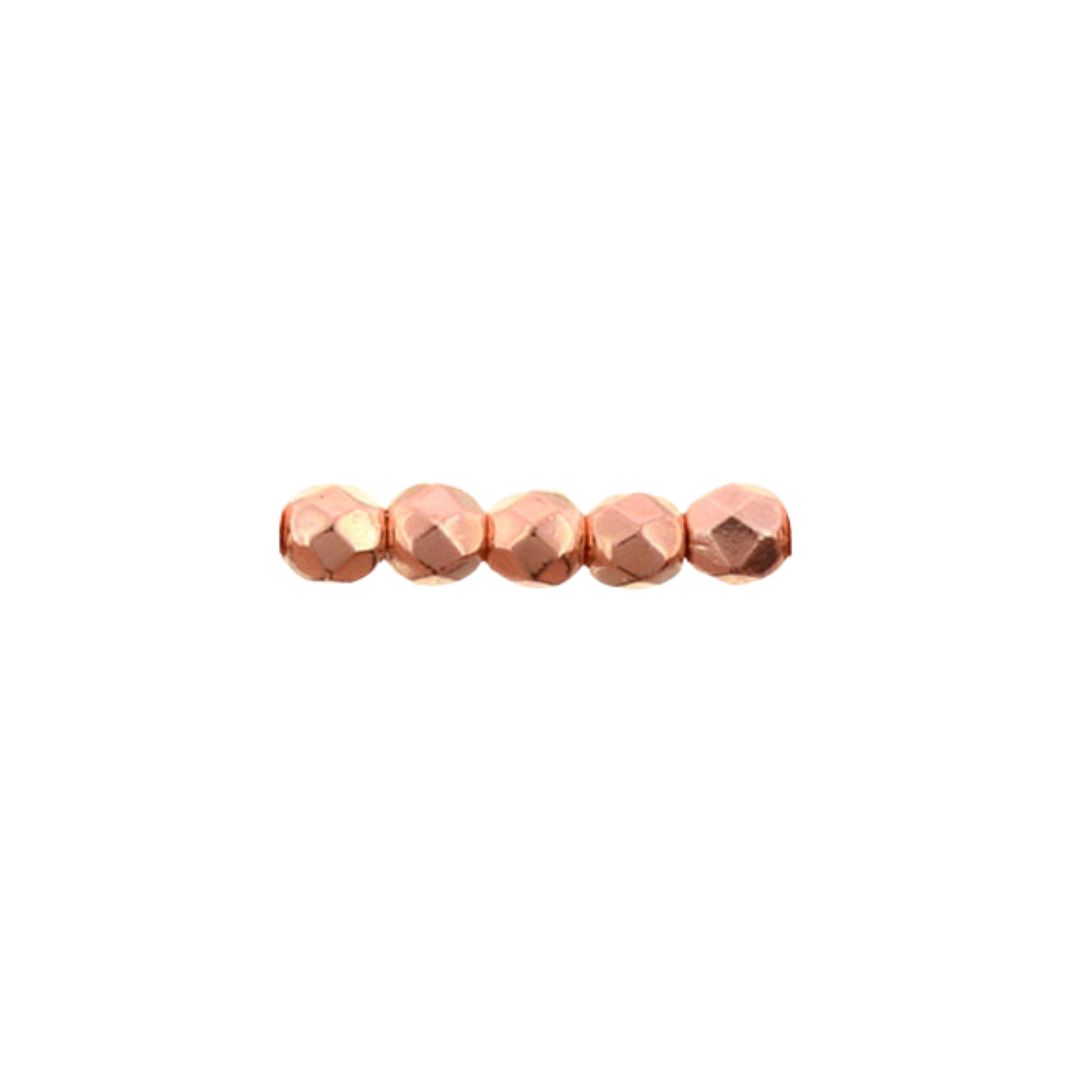 FirePolish 2mm Copper Peny 50 bds/str - Image 1