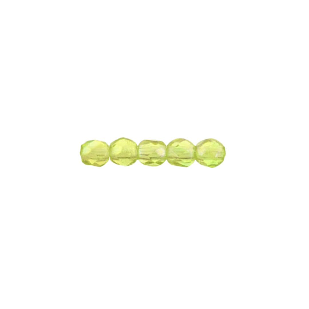 FirePolish 2mm Luster Iris Olivine 50 bds/str - Image 1