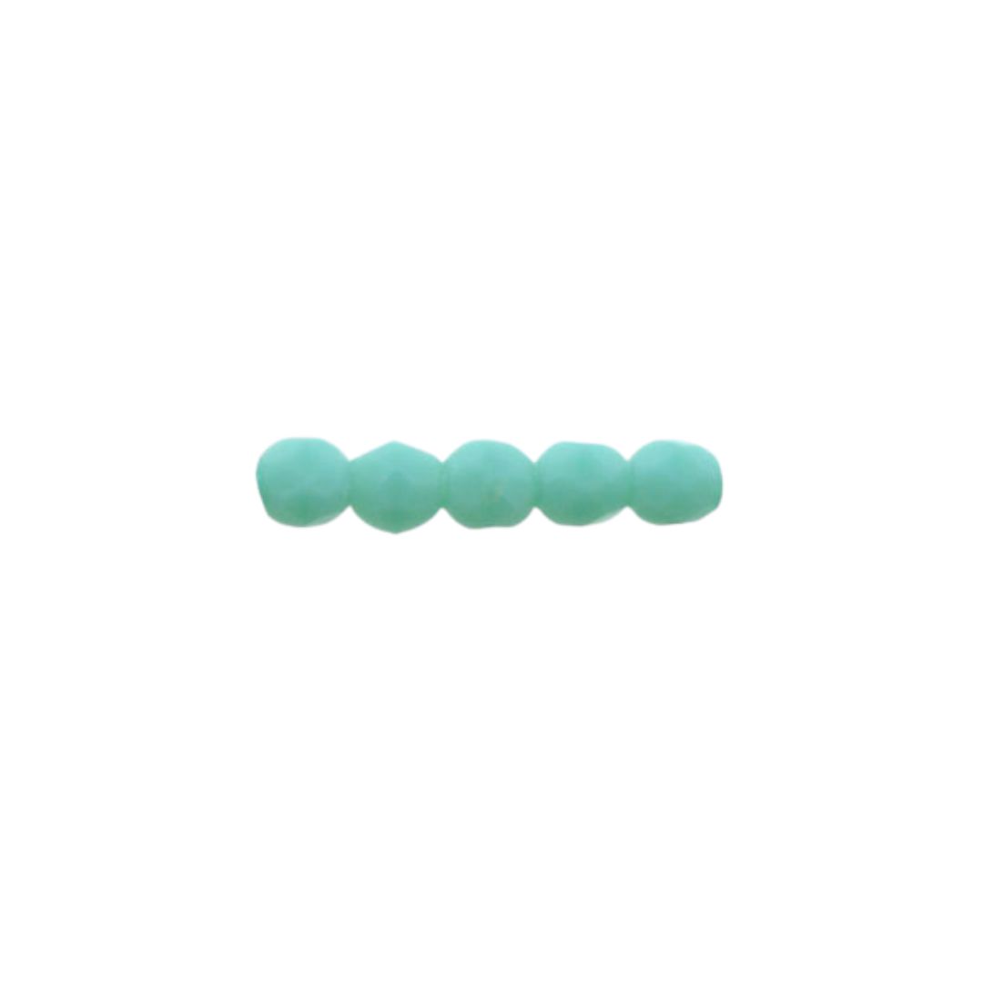 FirePolish 2mm Matte Turquoise 50bds/str - Image 1