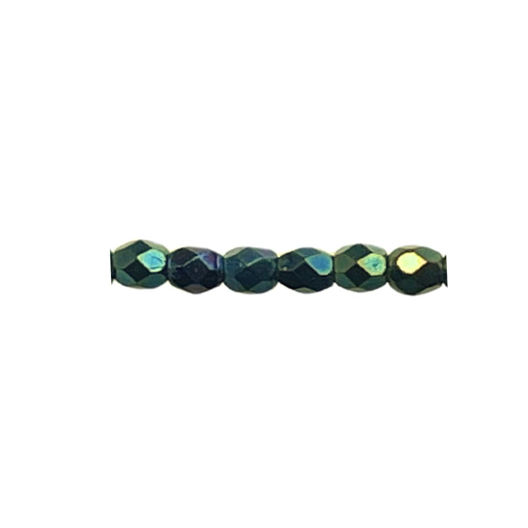 FirePolish 3mm Metallic Iris Green 50bds/str - Image 1