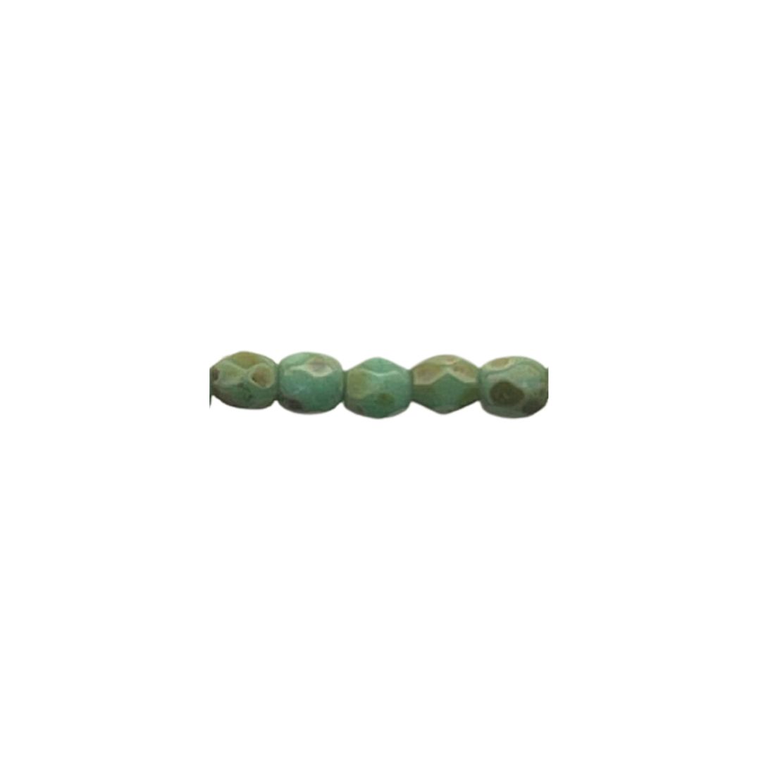 FirePolish 3mm Turquoise Picasso 50bds/str - Image 1
