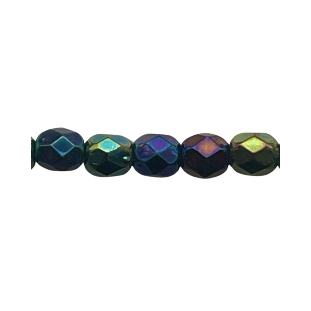 FirePolish 4mm Metallic Iris Green 50bds/str - Image 1