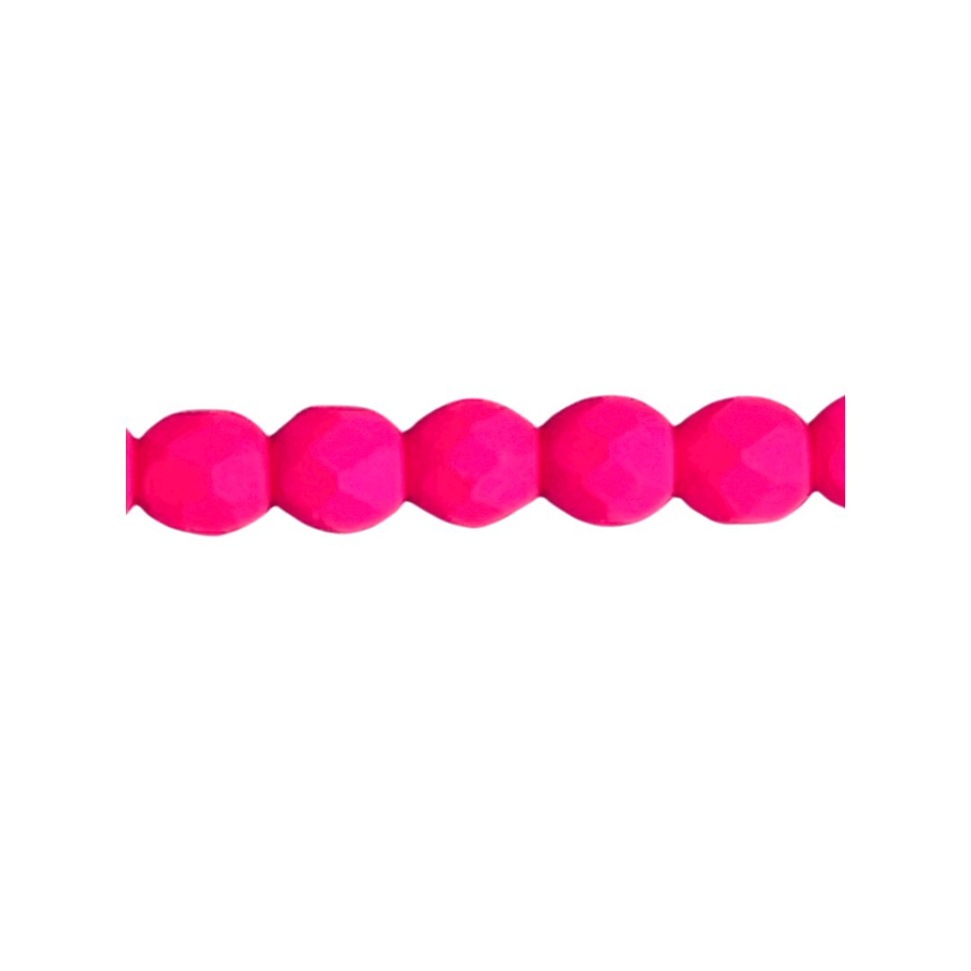 FirePolish 4mm Neon Pink 50Bds - Image 1