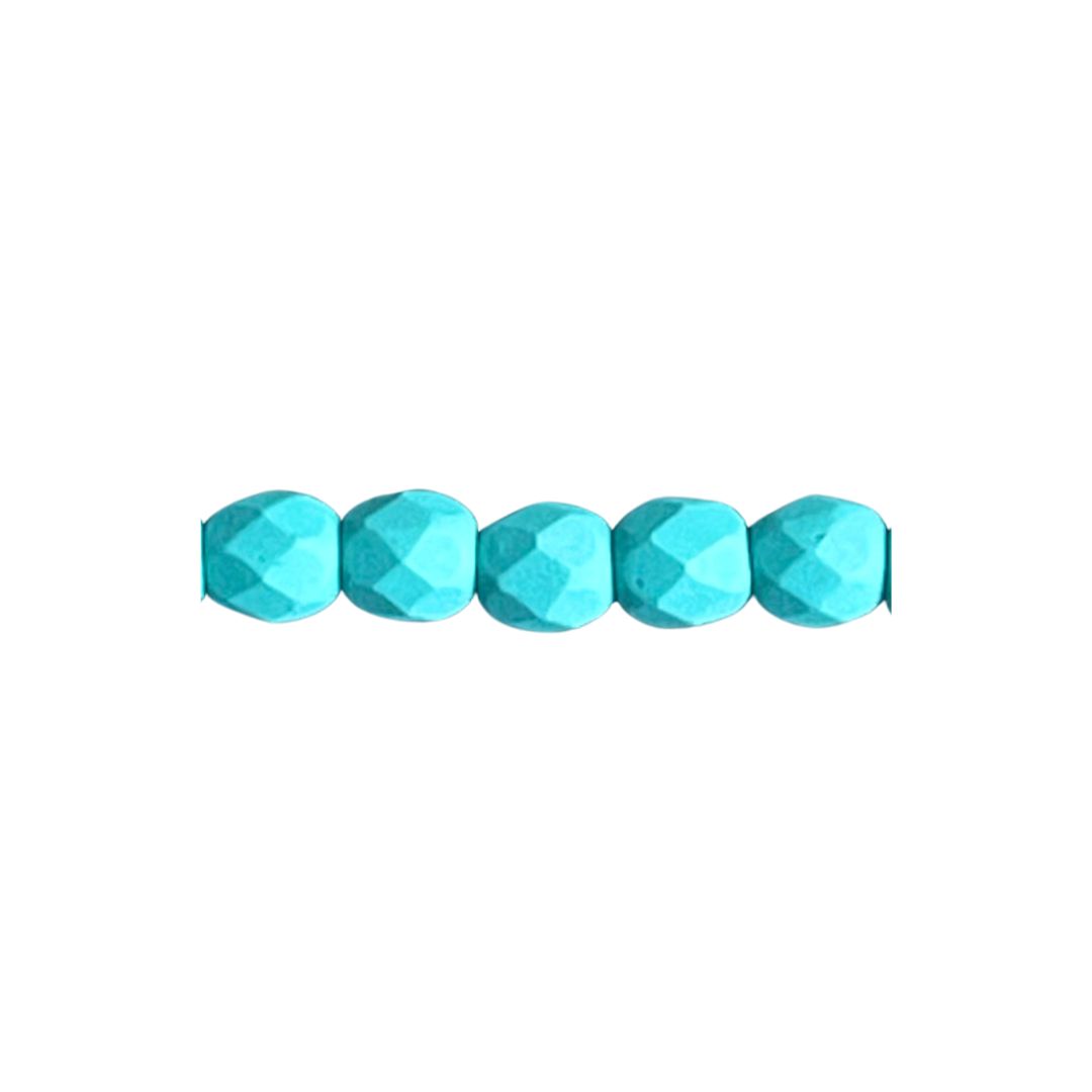 FirePolish 4mm Saturated Teal 50bds - Image 1