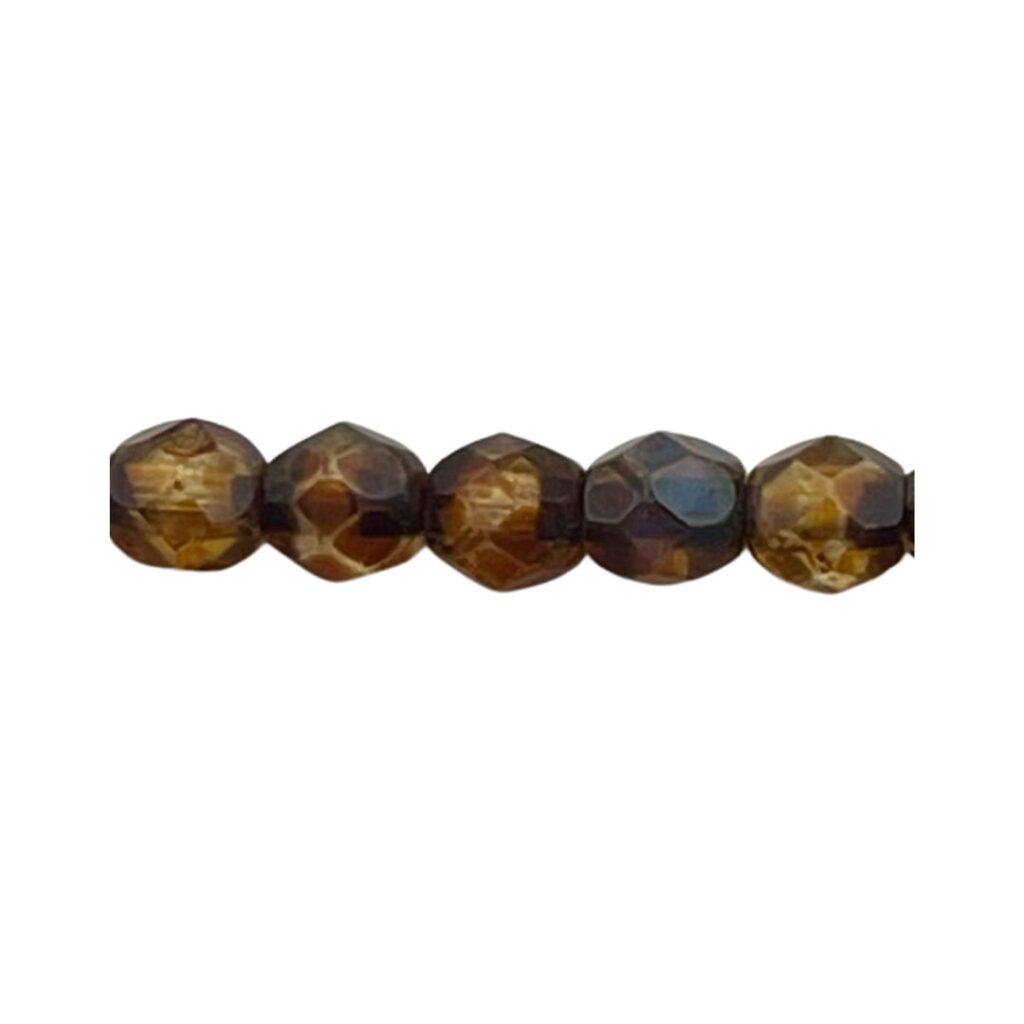 FirePolish 4mm Matte Crystal Picasso 50bds