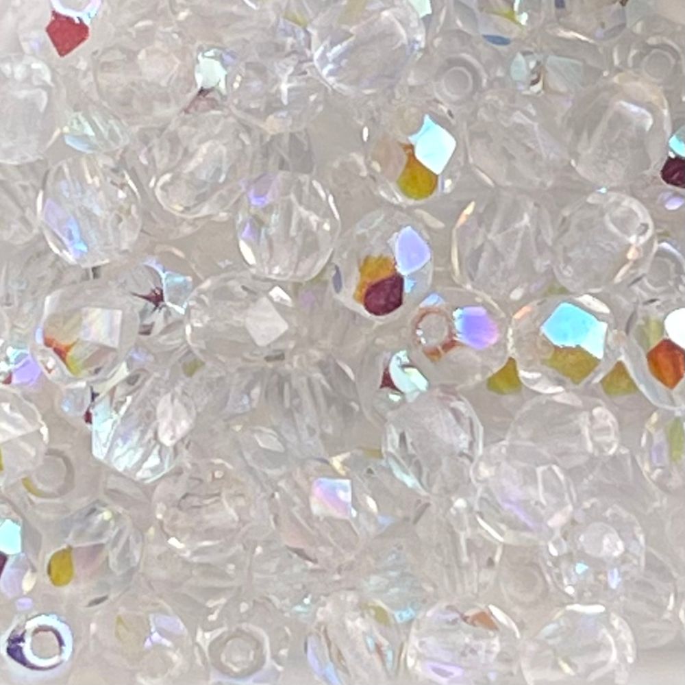 FirePolish 4mm Loose Crystal AB x 10 grs