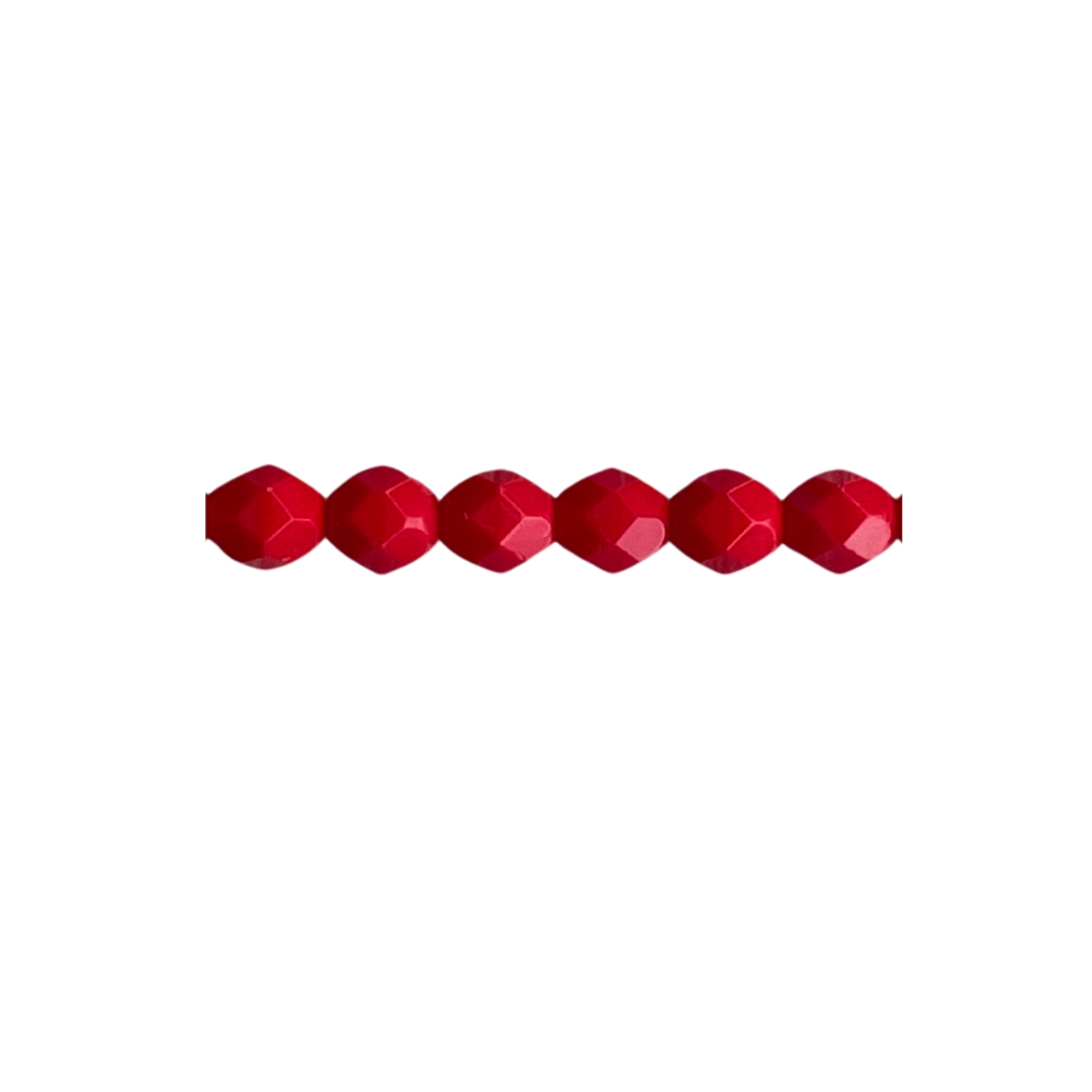 Fire-Polish 6mm Opaque Red - Image 1