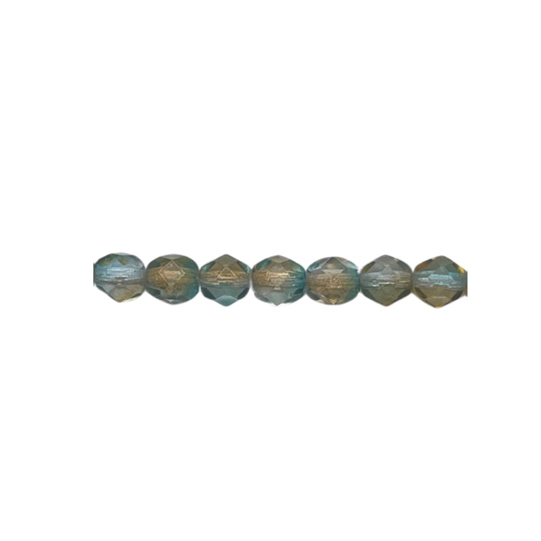 FirePolish 6mm Coated Yellow Blue 25bds/str - Image 1