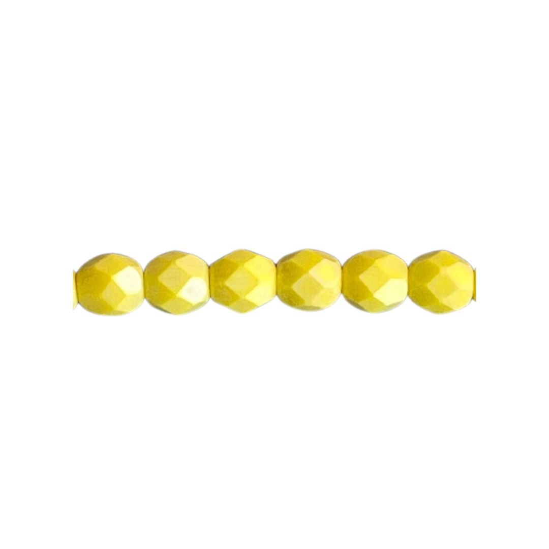 FirePolish 6mm Matte Luster Iris Custard 25bds - Image 1