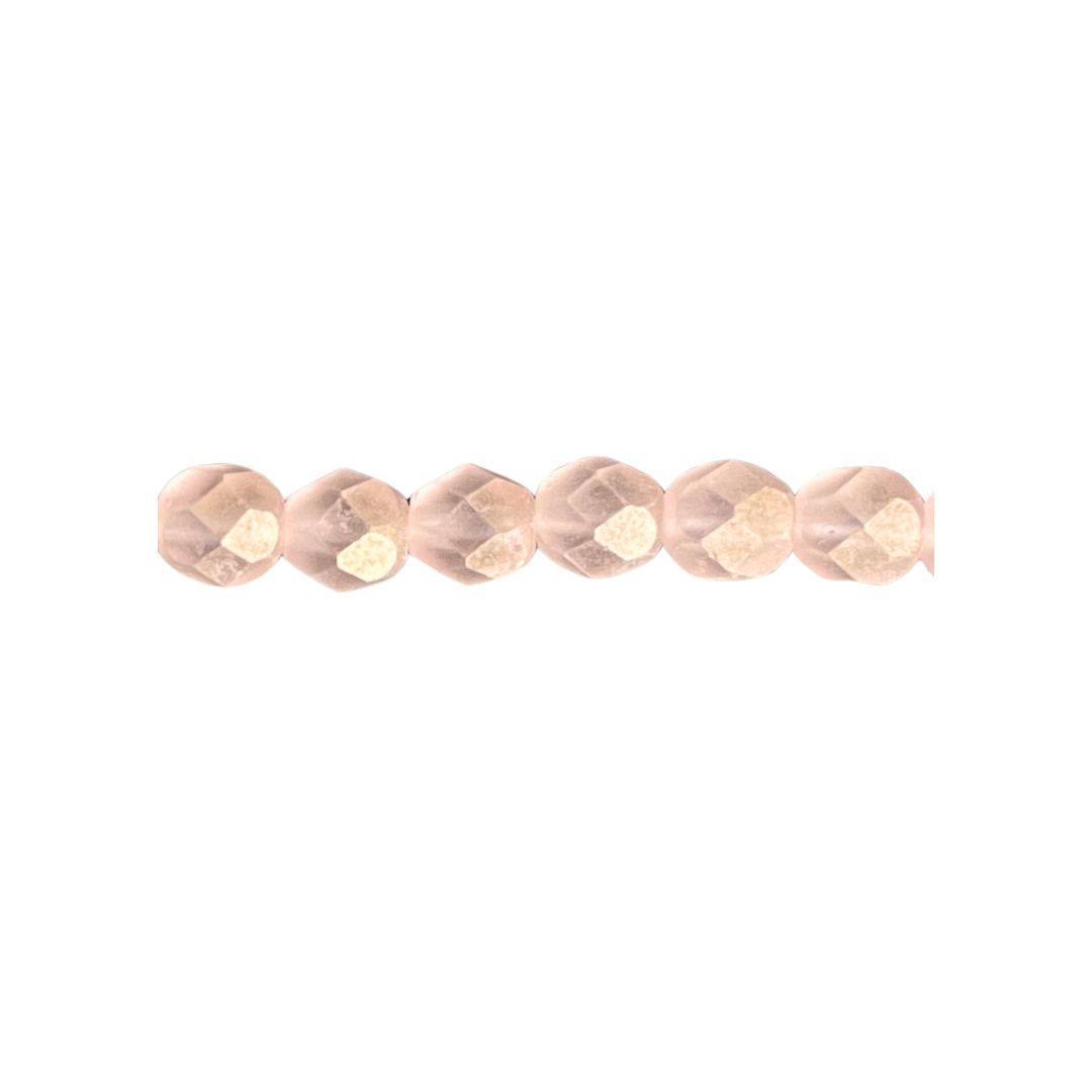 FirePolish 6mm Sueded Gold Rosaline 25bds/str - Image 1