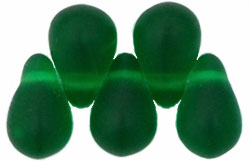 M5014 Tear Drops 6x4mm Matte - Green Emerald 90bds/str aprox