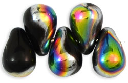 V2398 Tear Drops 6x4mm Jet - Vitral 100 bds/str aprox
