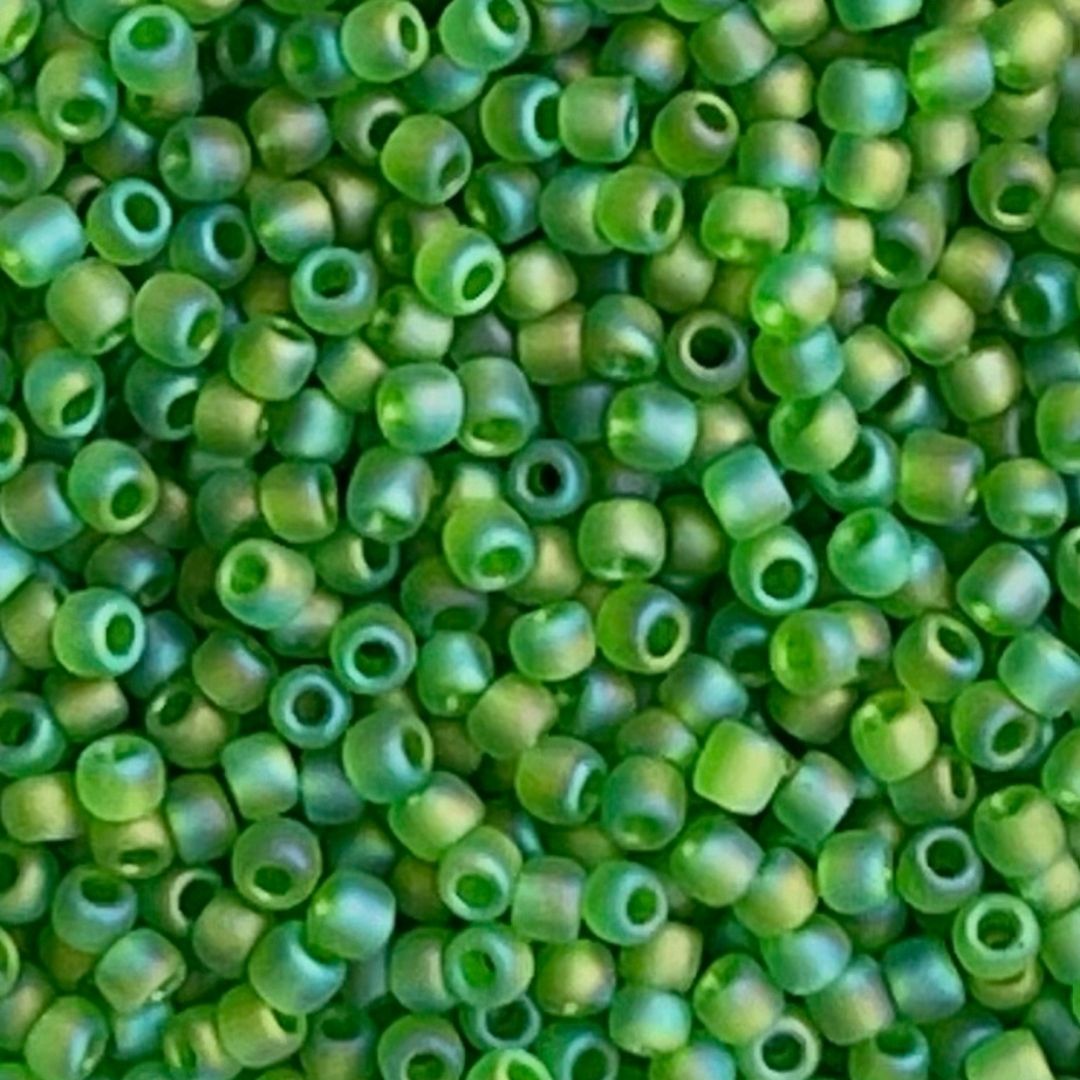 Round #11 Transparent - Rainbow Frosted Peridot - Image 1