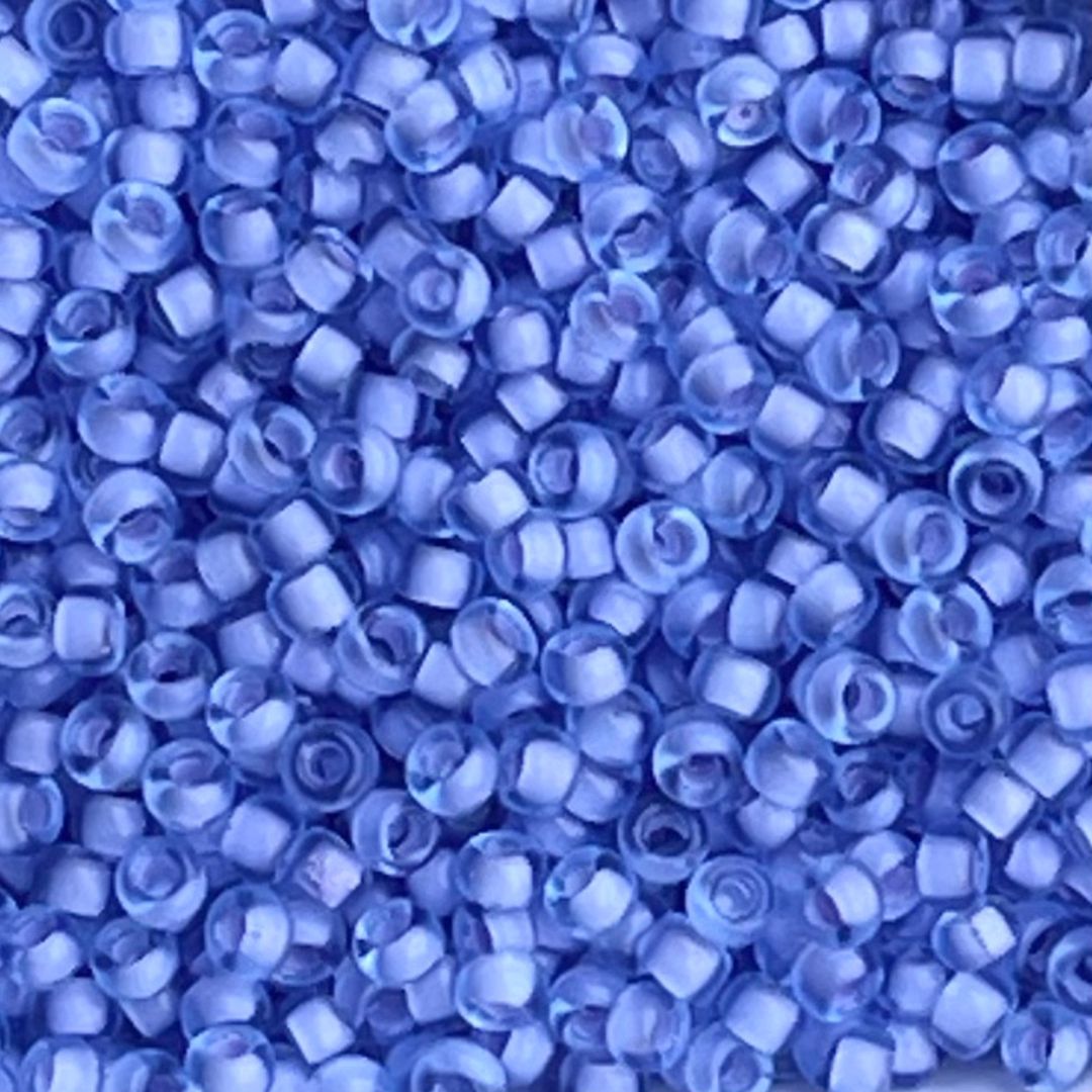 Rocalla Miyuki #11 Semi-Matte Pale Blue Lined Cornflower - Image 1