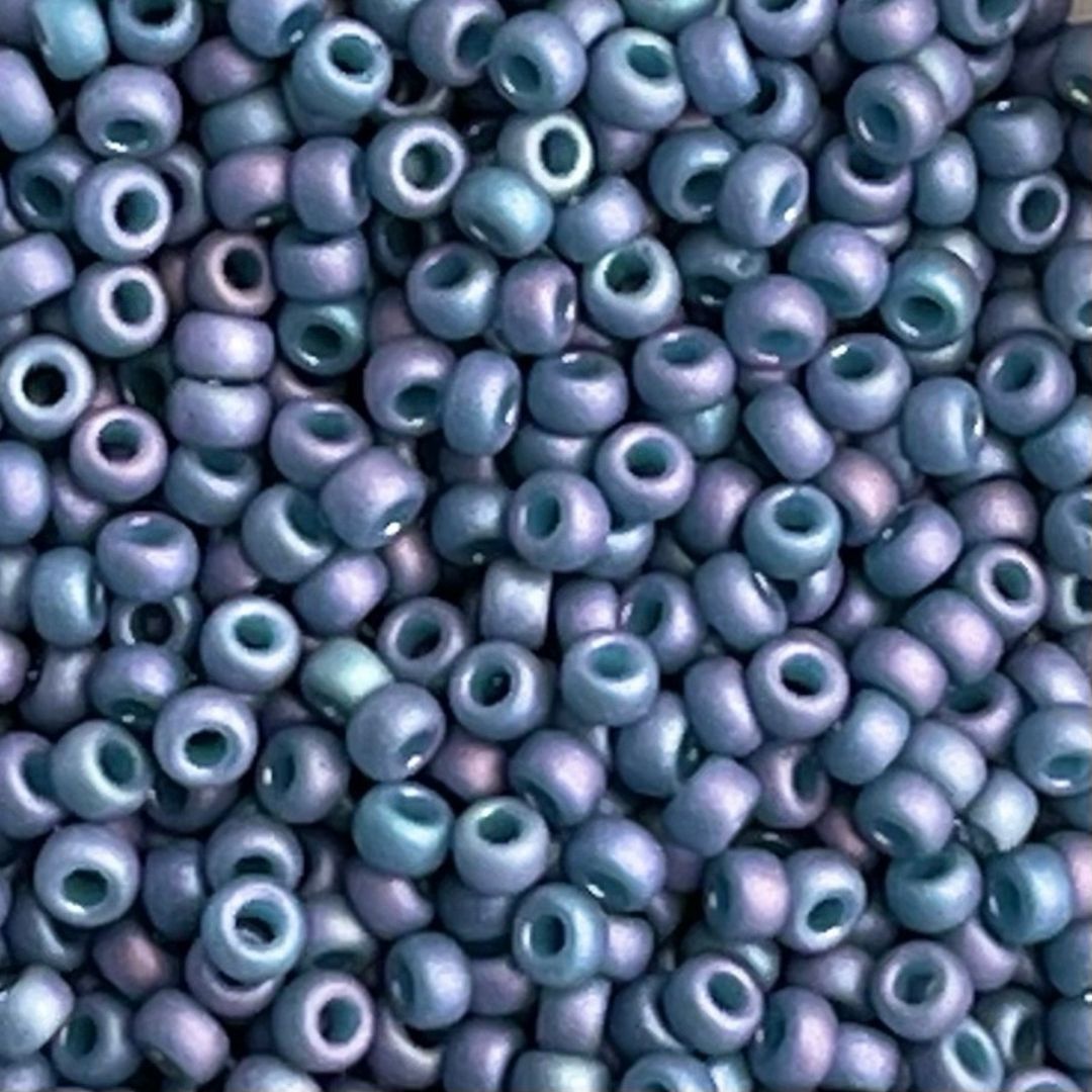 Rocalla Miyuki #11 Matte Metallic Steel Blue Luster - Image 1