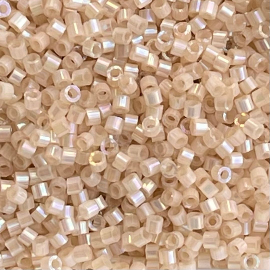 Delica Bead Silk Inside Dyed Pale Apricot AB - Image 1