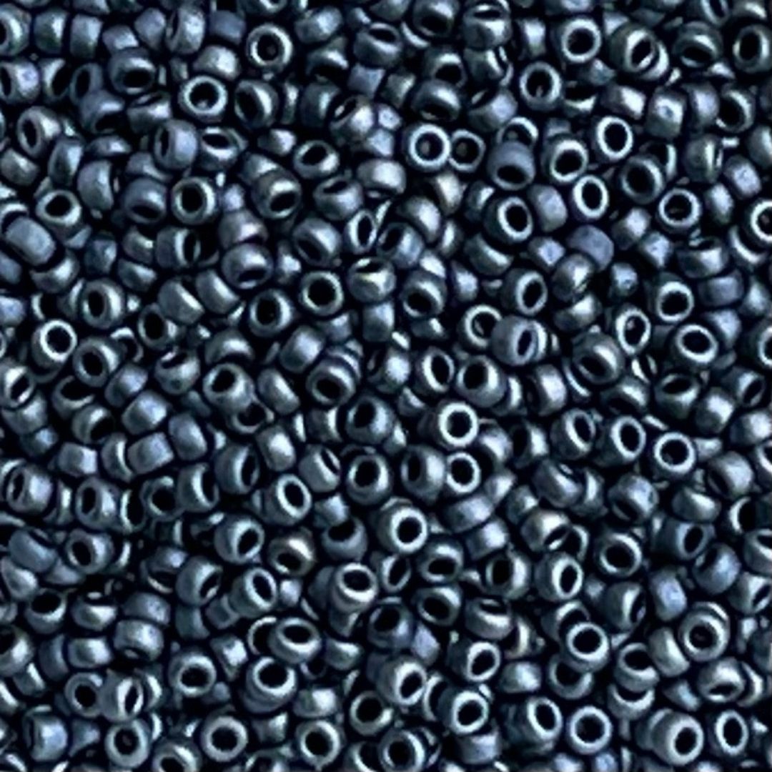 Rocalla Miyuki #15 Opaque Matte Gunmetal - Image 1