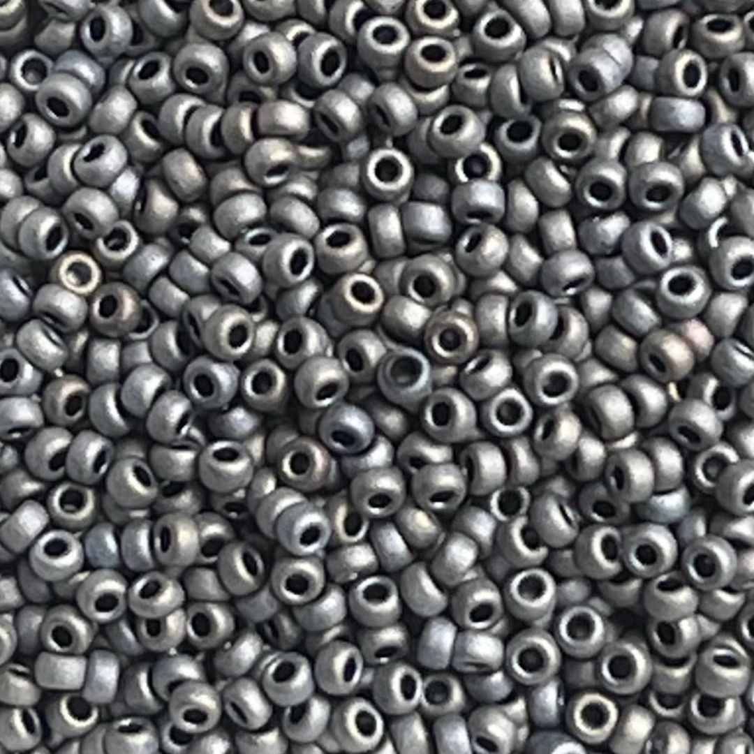 Rocalla Miyuki #15 Matte Metallic Silver Gray - Image 1