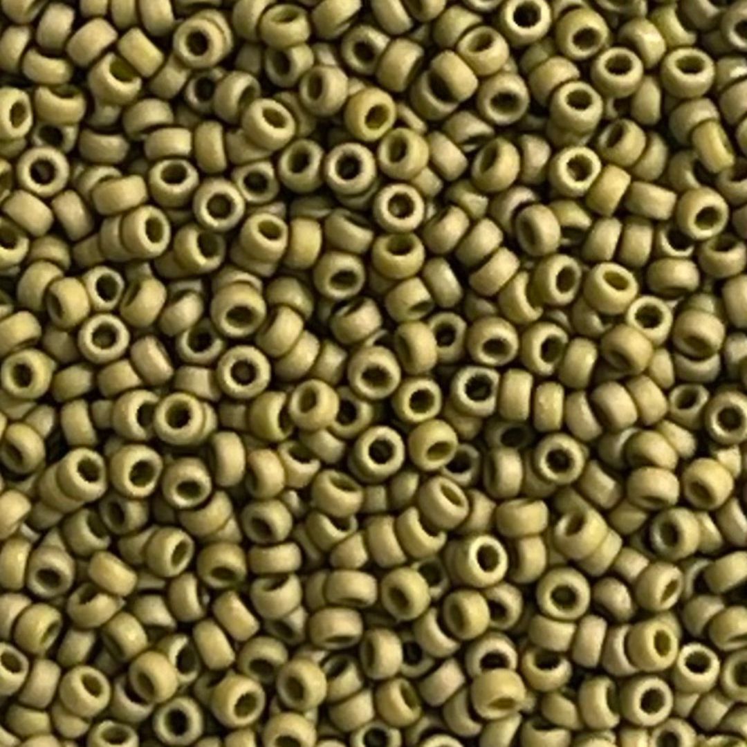 Rocalla Miyuki #15 Matte Metallic Golden Olive - Image 1