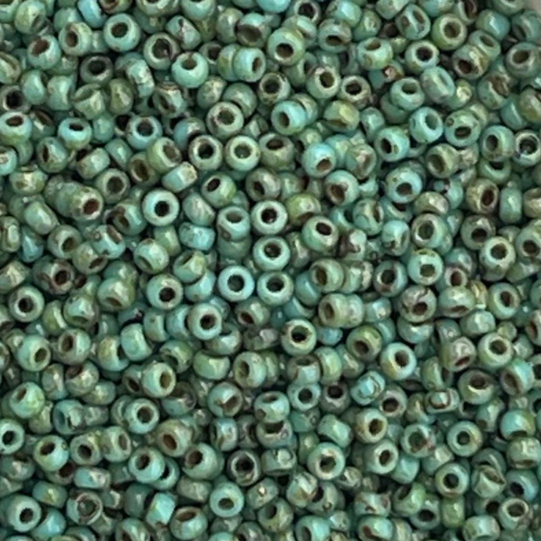 Rocalla Miyuki #15 Picasso Opaque Seafoam Green - Image 1