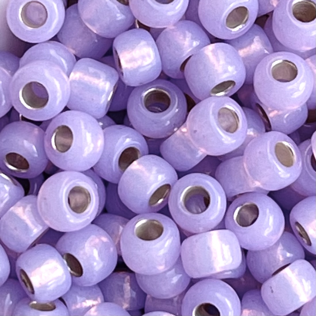 Rocalla Miyuki #6  Dyed Lilac SilverLined Alabaster - Image 1
