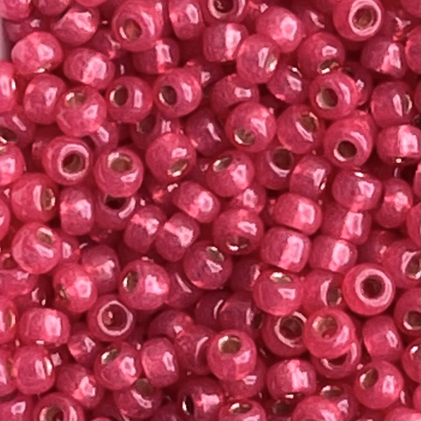 Rocalla Miyuki #8 Duracoat SilverLined Hot Pink