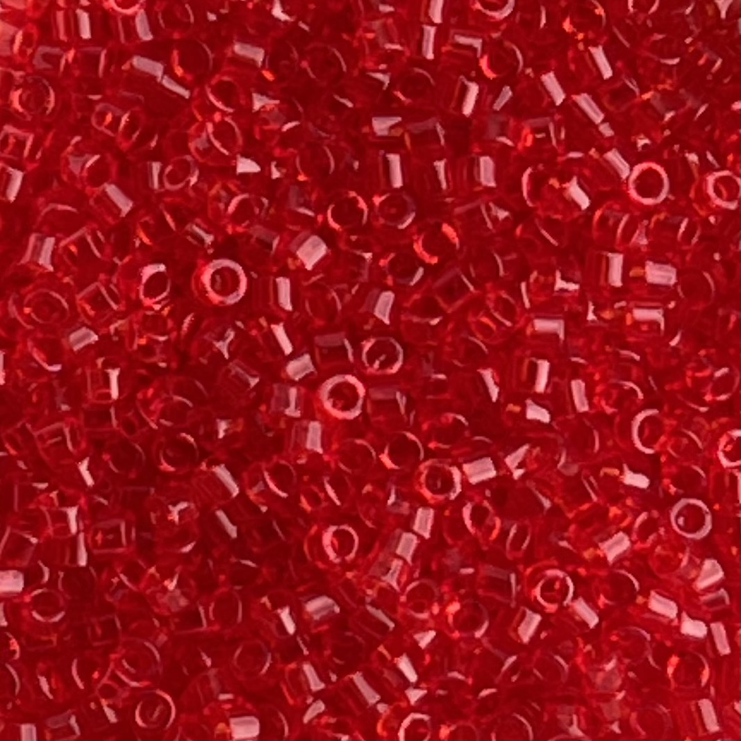 Delica Bead Transparent Red Orange - Image 1