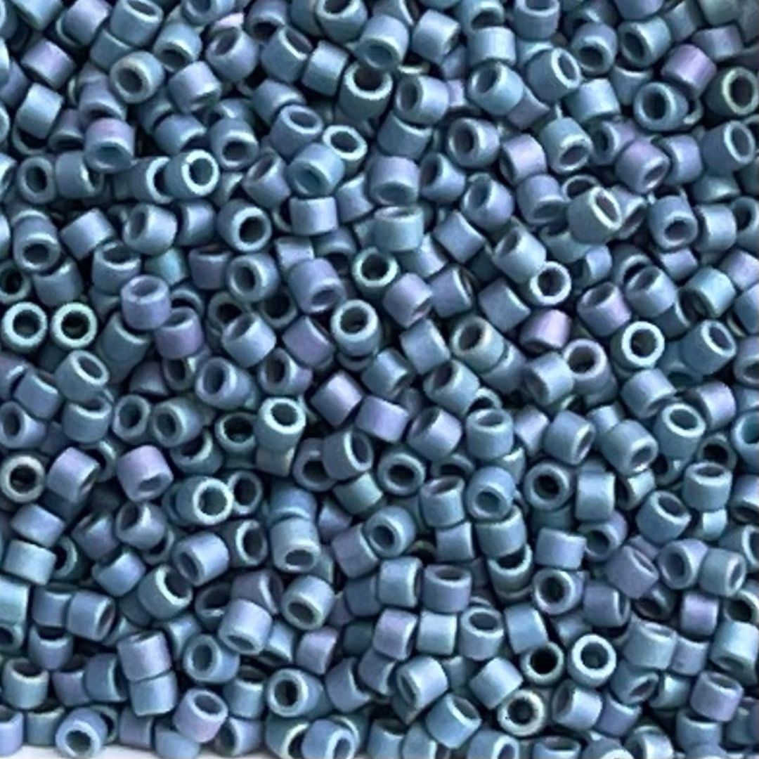 Delica BeadMatte Metallic Lt Gray Blue AB - Image 1
