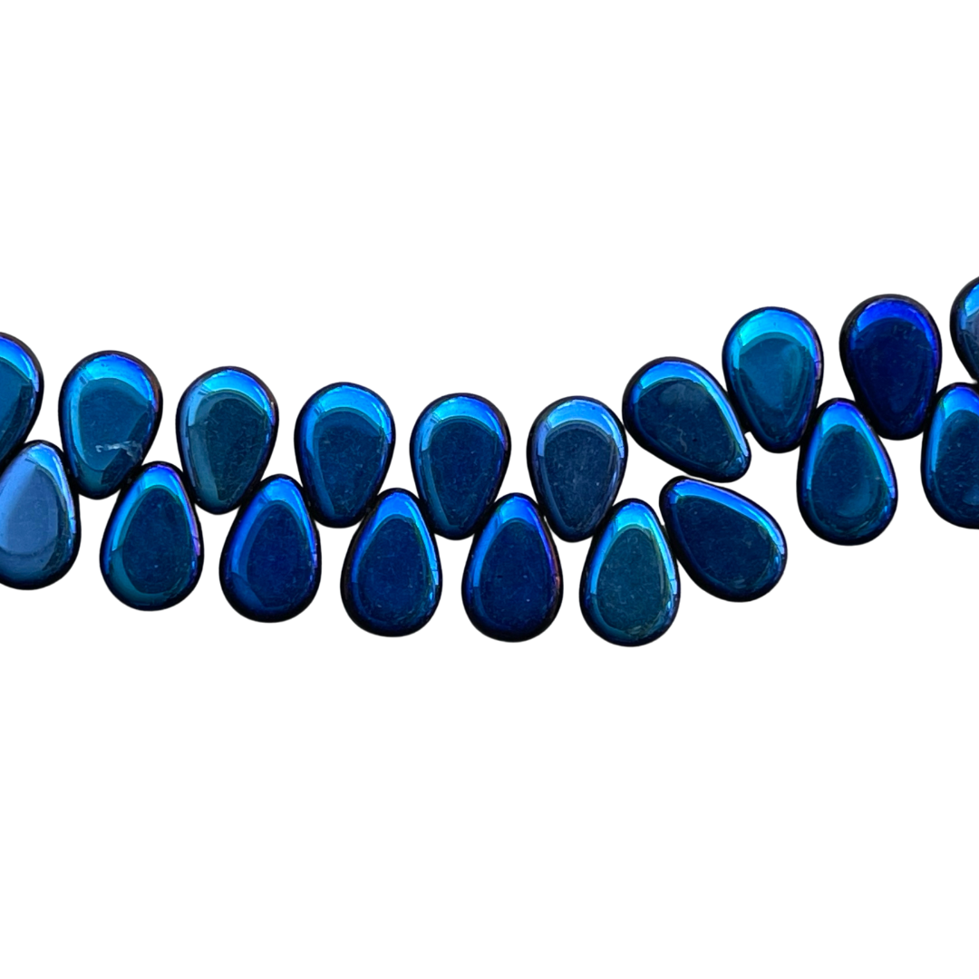TearDrop 9x11mm Jet Full Azuro 30 bds/str - Image 1
