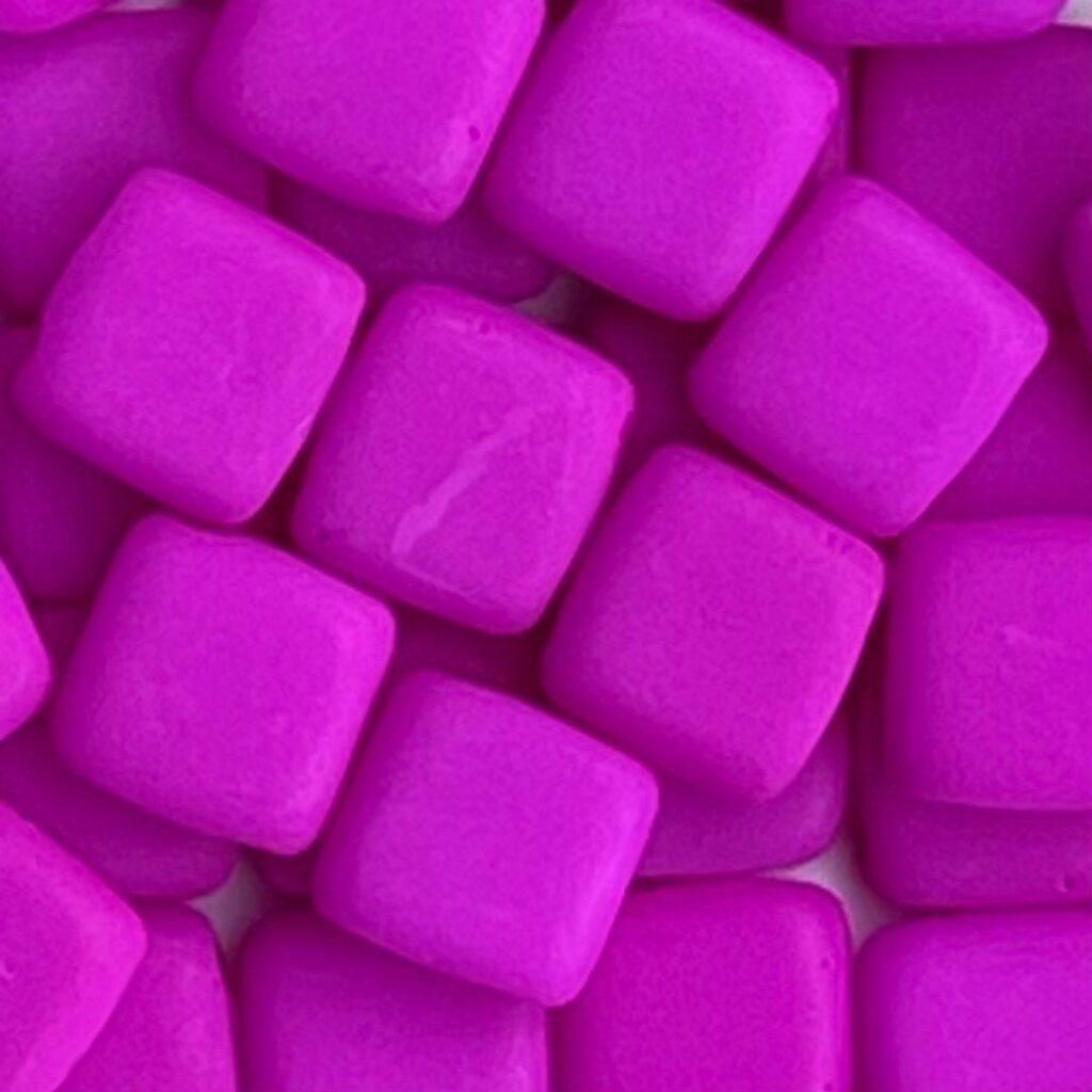 Tile Bead 6mm Neon Purple - 25bds