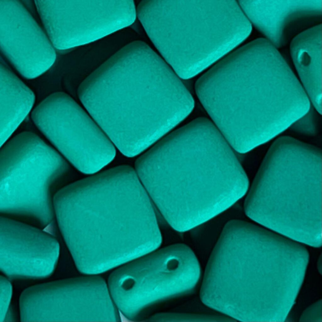 Tile Bead 6mm Neon Emerald - 50bds