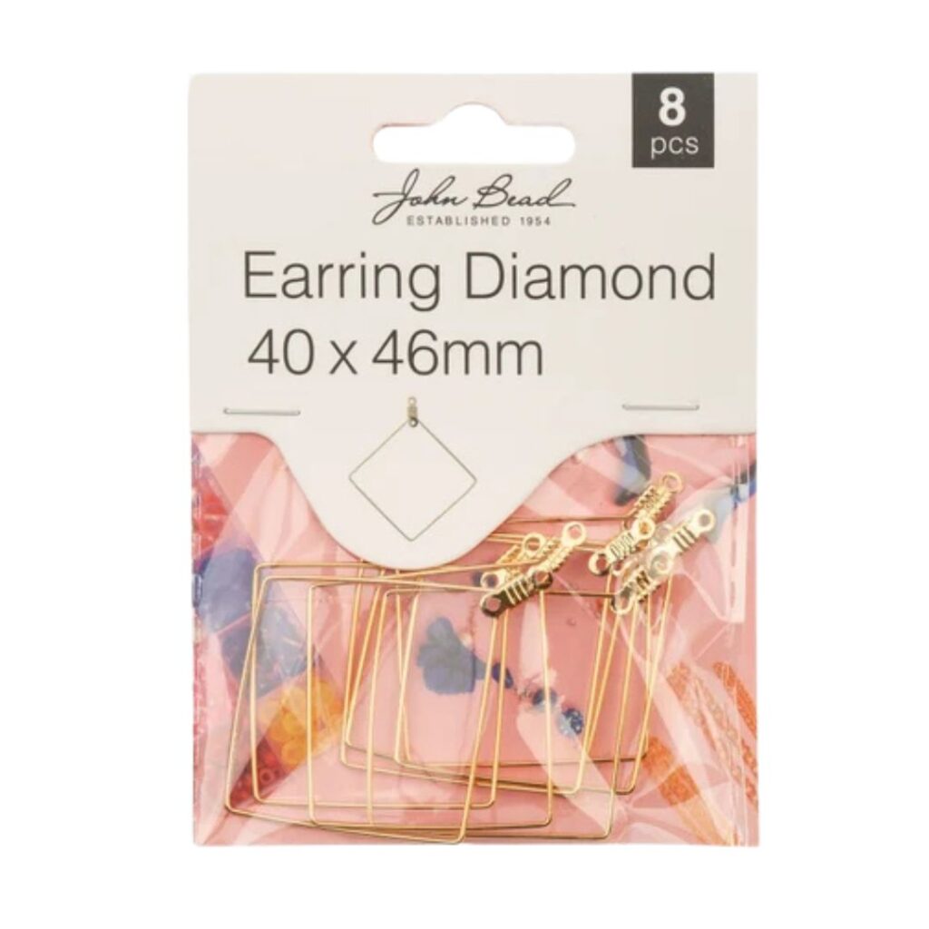 Marco Diamante Aretes Color Dorado x 8pcs