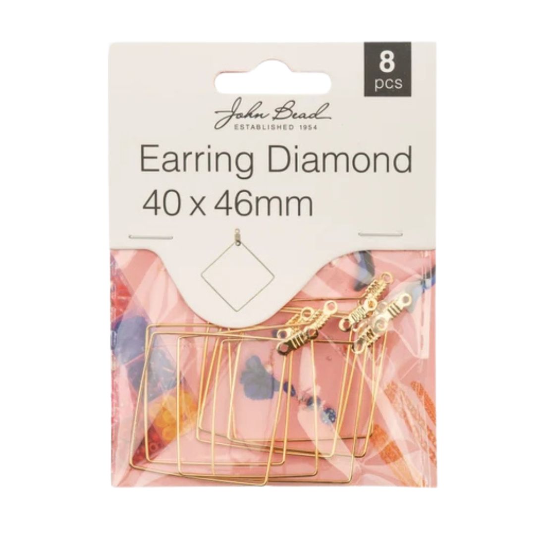Marco Diamante Aretes Color Dorado x 8pcs - Image 1