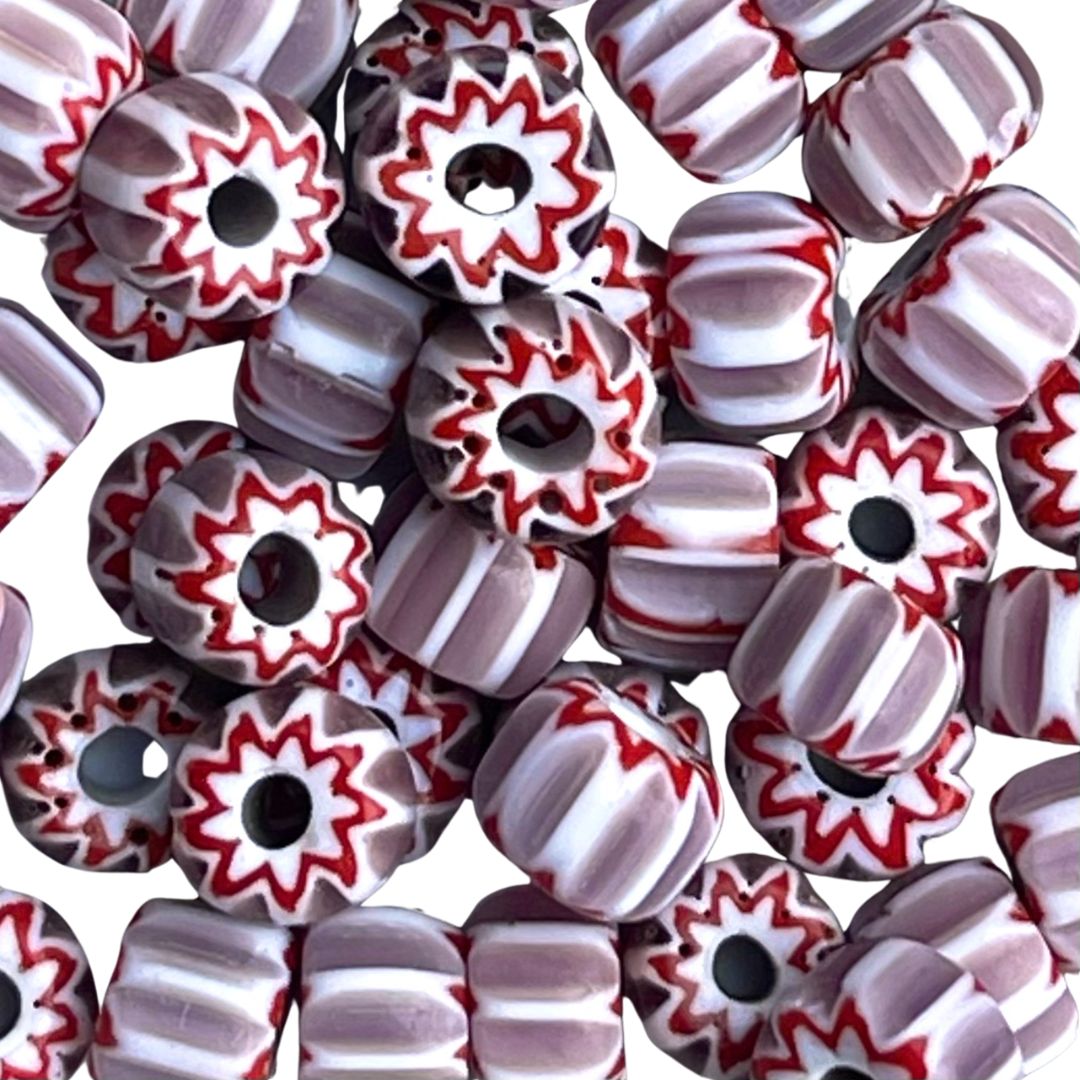 Glass Chevron Bead 6mm Amethyst 25Bds - Image 1