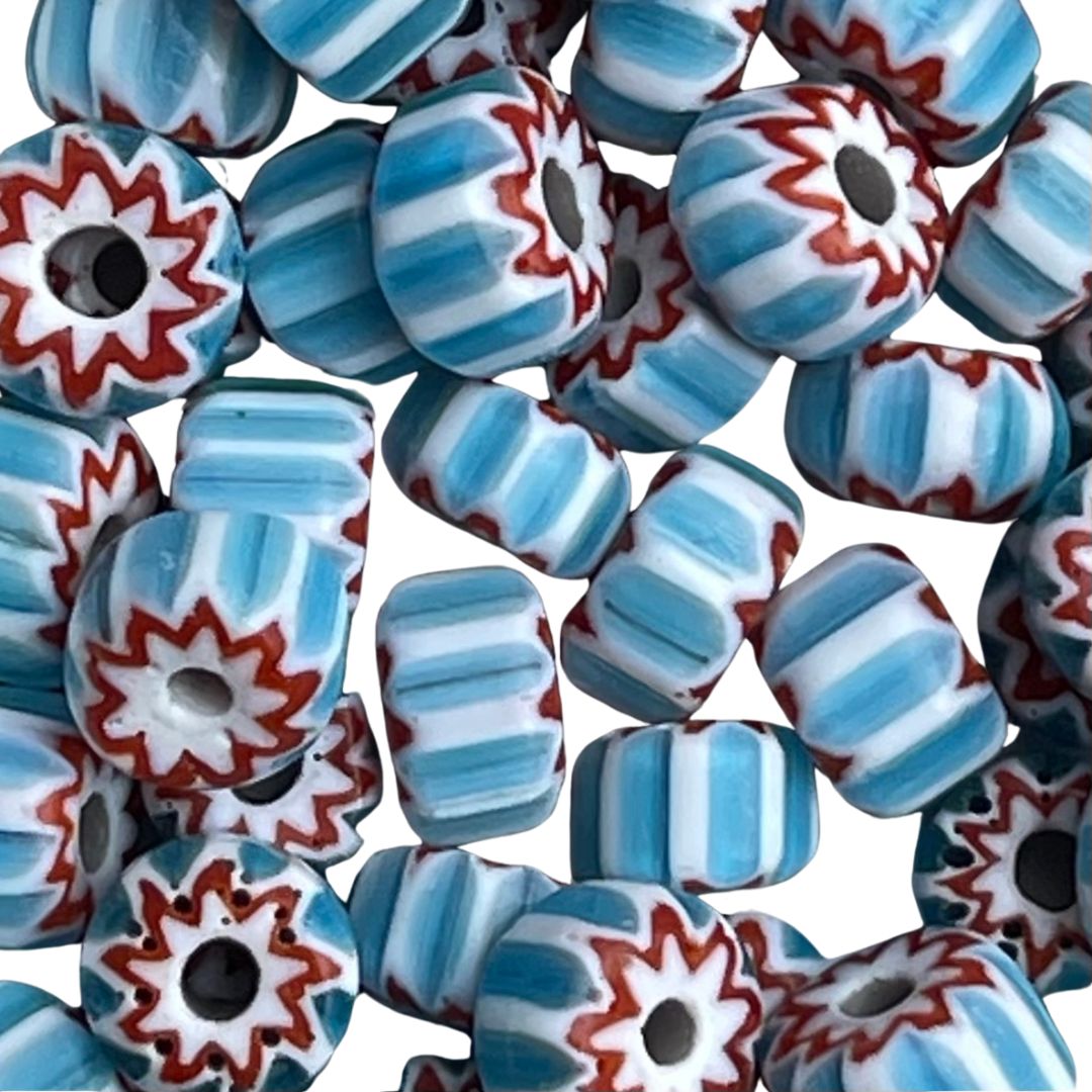 Glass Chevron Bead 6mm Aqua 25Bds - Image 1