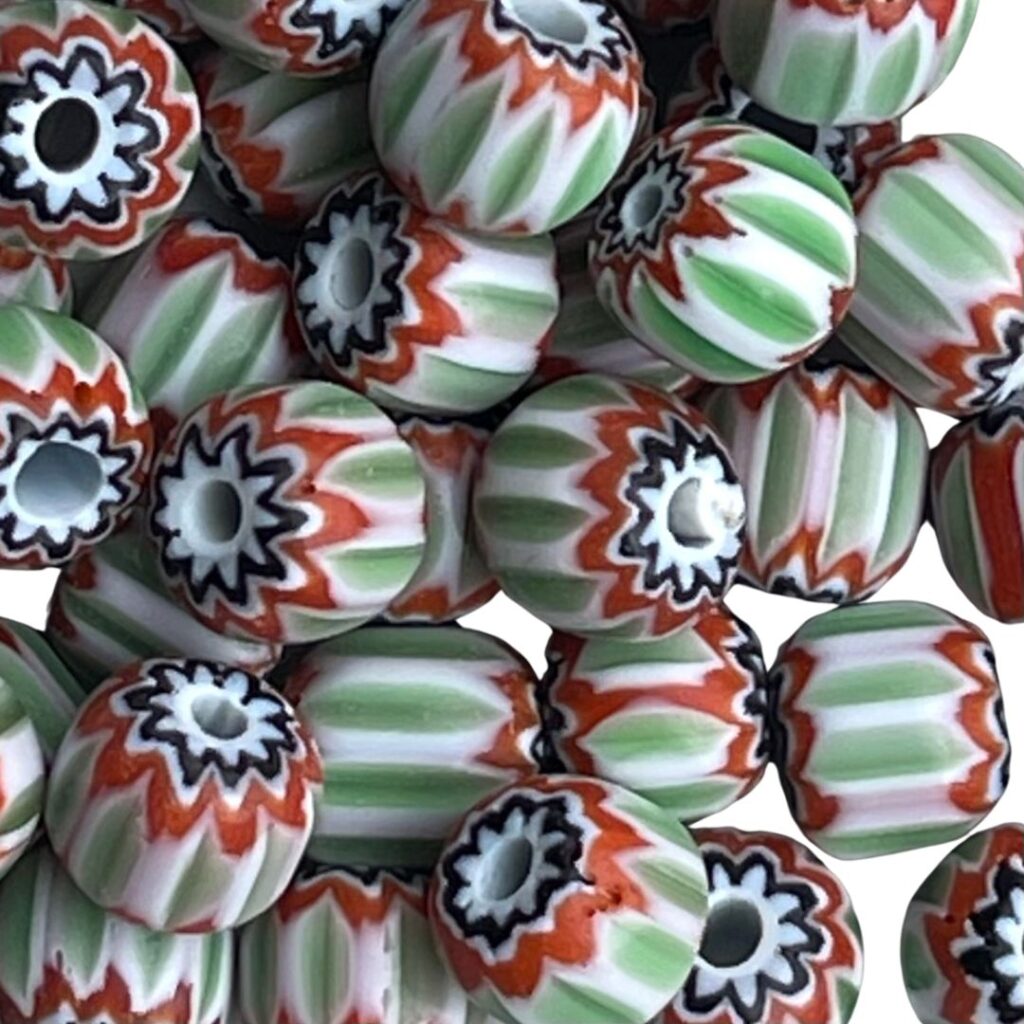 Glass Chevron Bead 5mm Green 25Bds