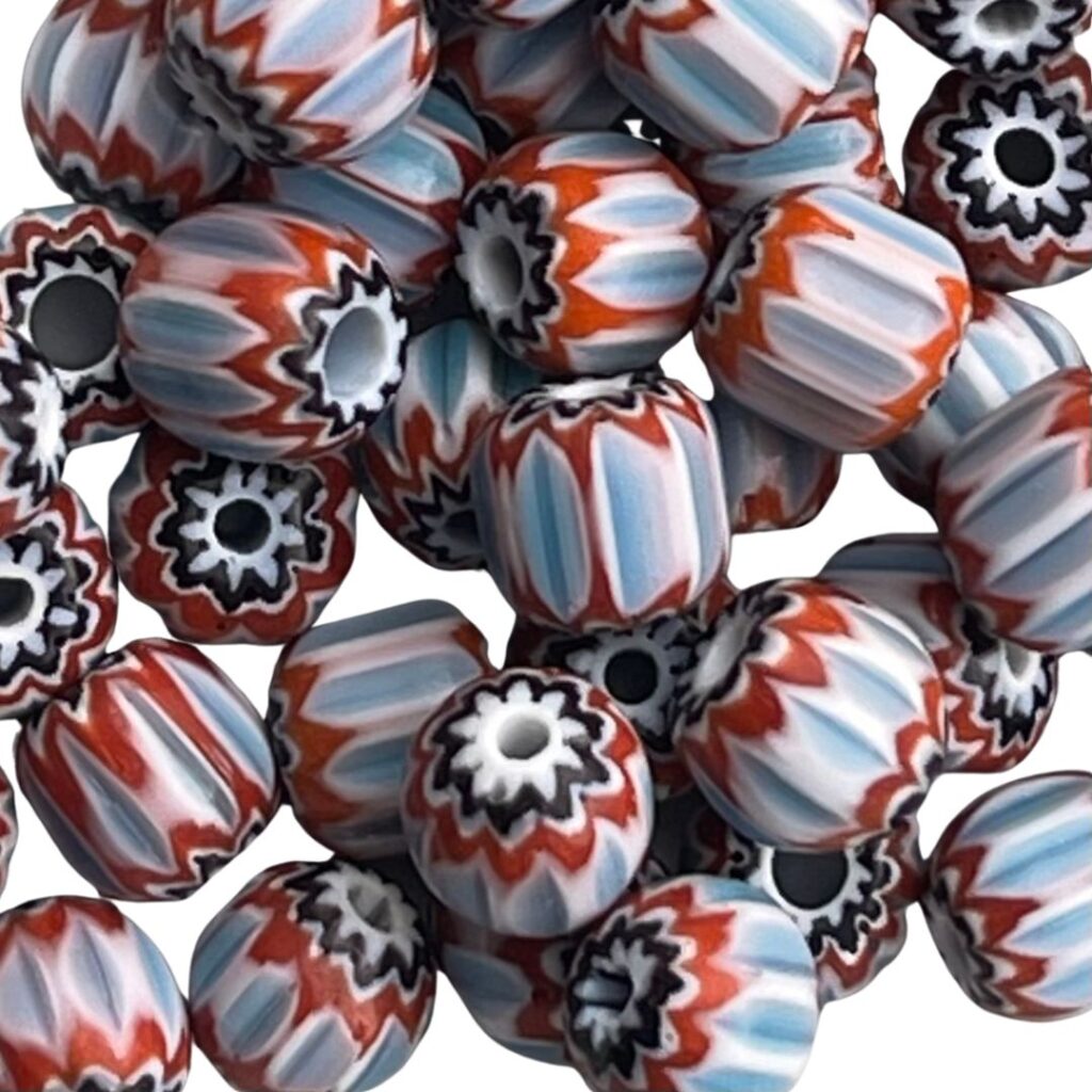 Glass Chevron Bead 5mm Aqua 25Bds