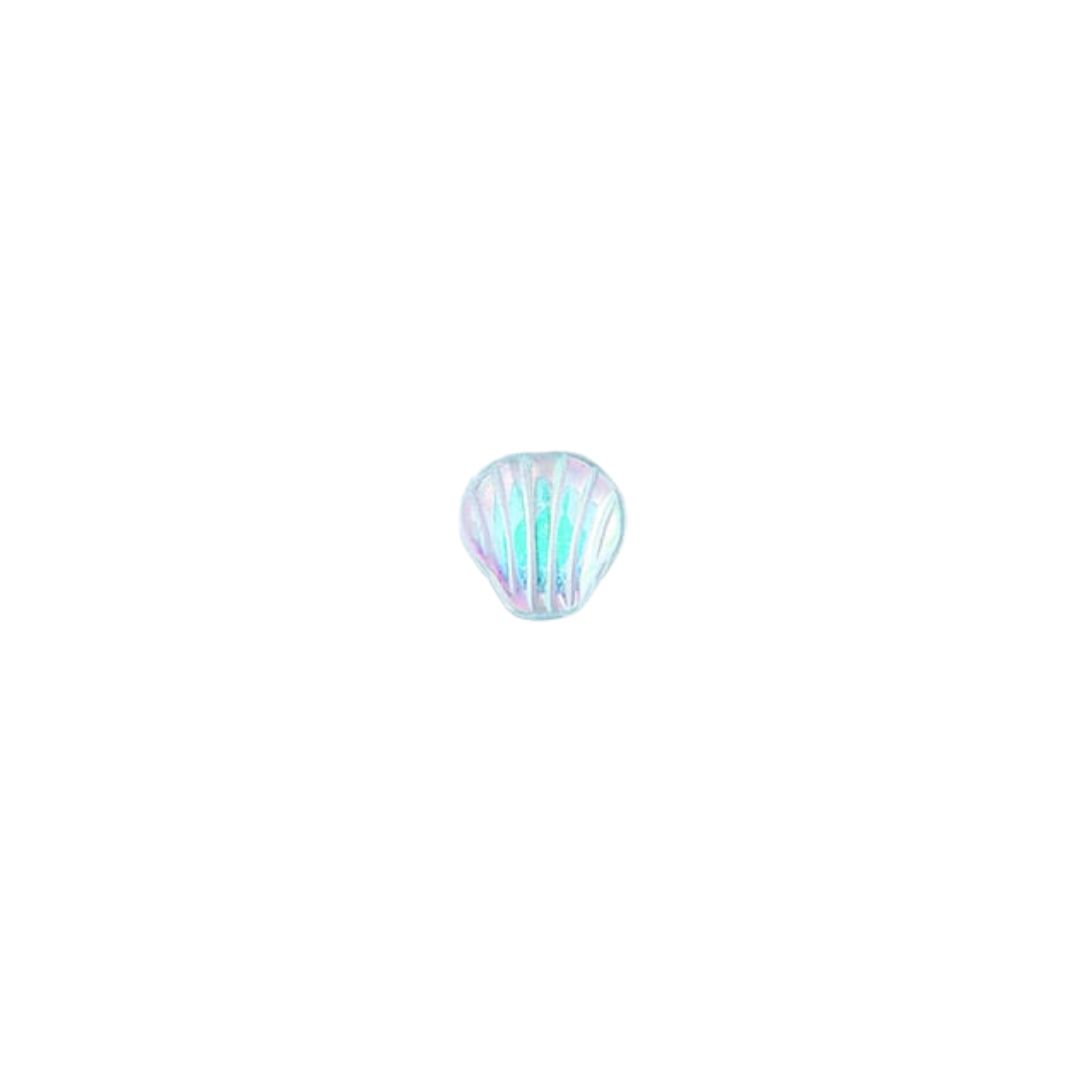 Glass Shell Shape Bead 9x9mm Alexandrite AB x 25bds - Image 2