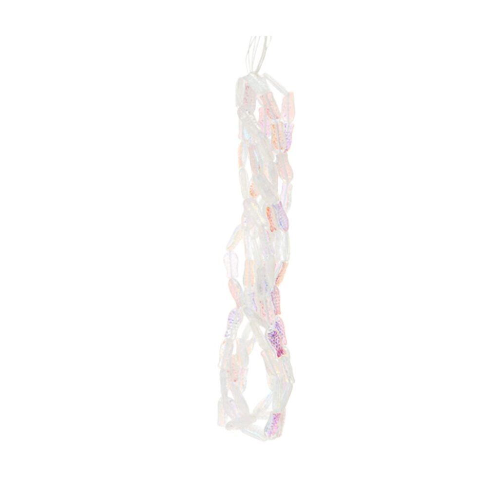 Glass Fish Bead 14x7mm Crystal AB x 25bds