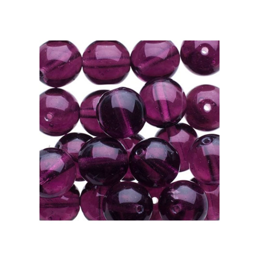Round Bead 8mm Transparent Amethyst 25bds - Image 2