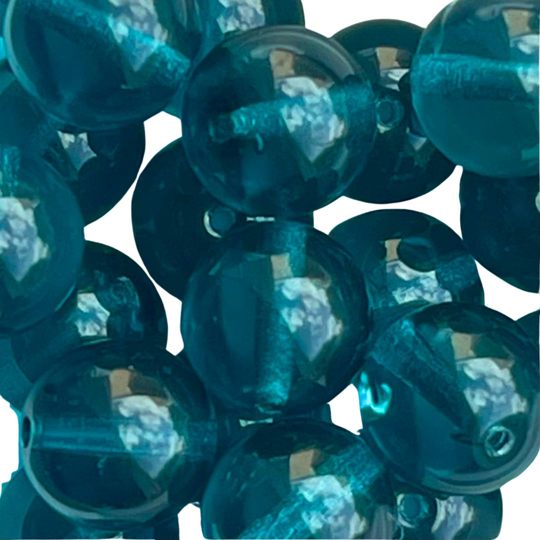 Round Bead 10mm Transparent Blue Zircon 25bds - Image 1