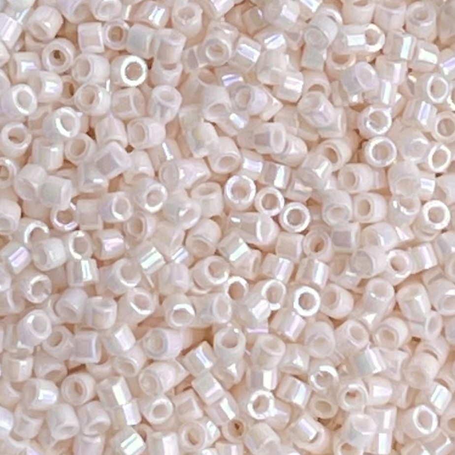 Delica Bead Opaque Bisque White AB