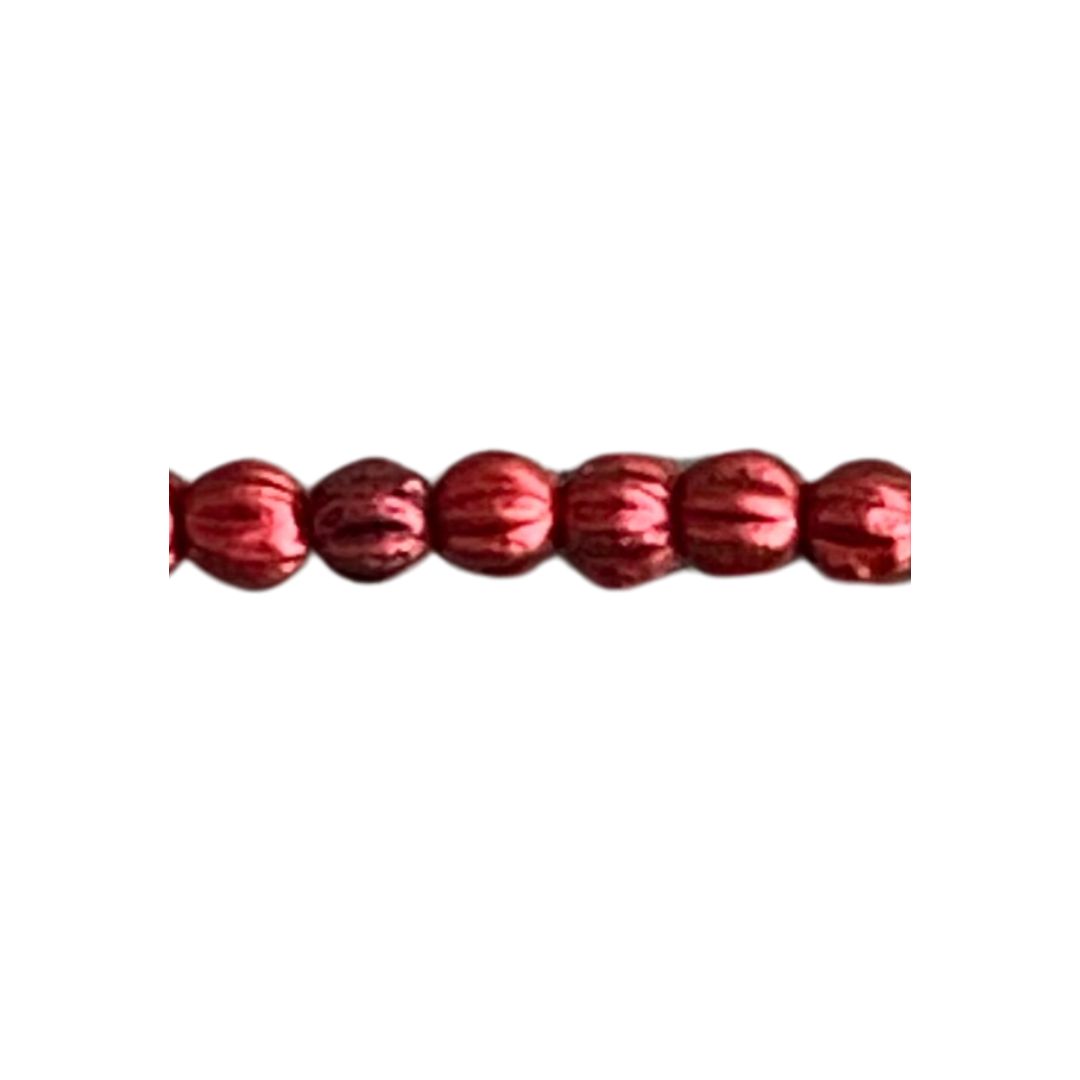 Melon Round 3mm Matte Metallic Lava - Image 1