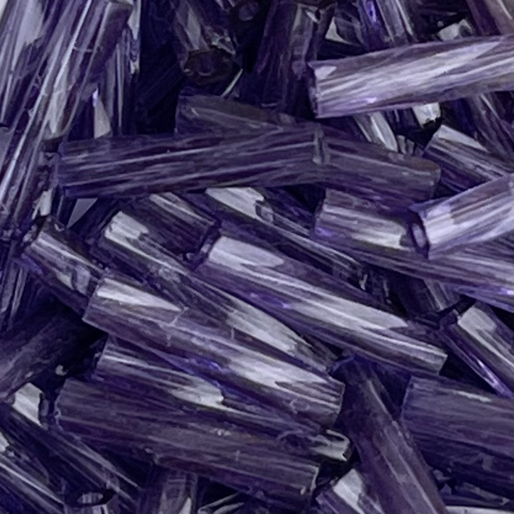 Twisted Bugle  (12mm) Dyed Transparent Amethyst - Image 1