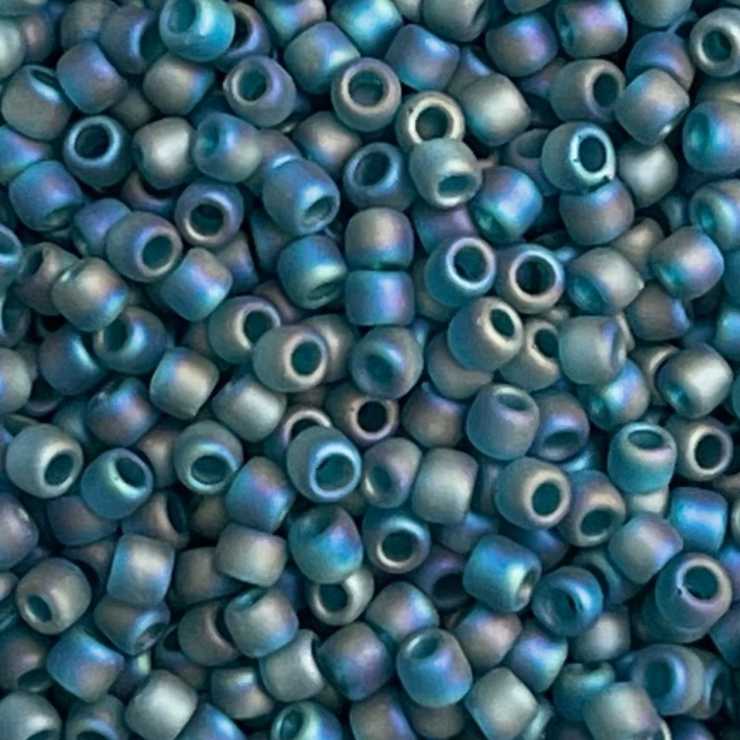 Round #11 Transparent Rainbow Frosted Teal - Image 1