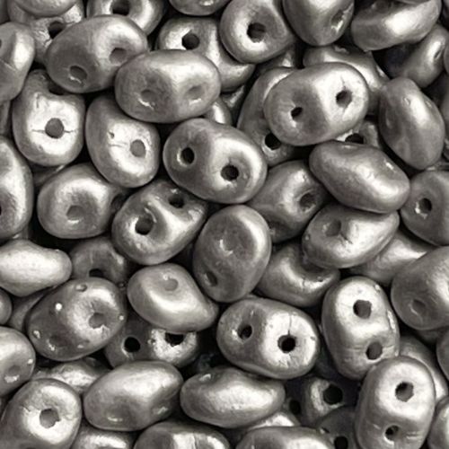 SuperDuo 5x2mm Pearl Coat Silver