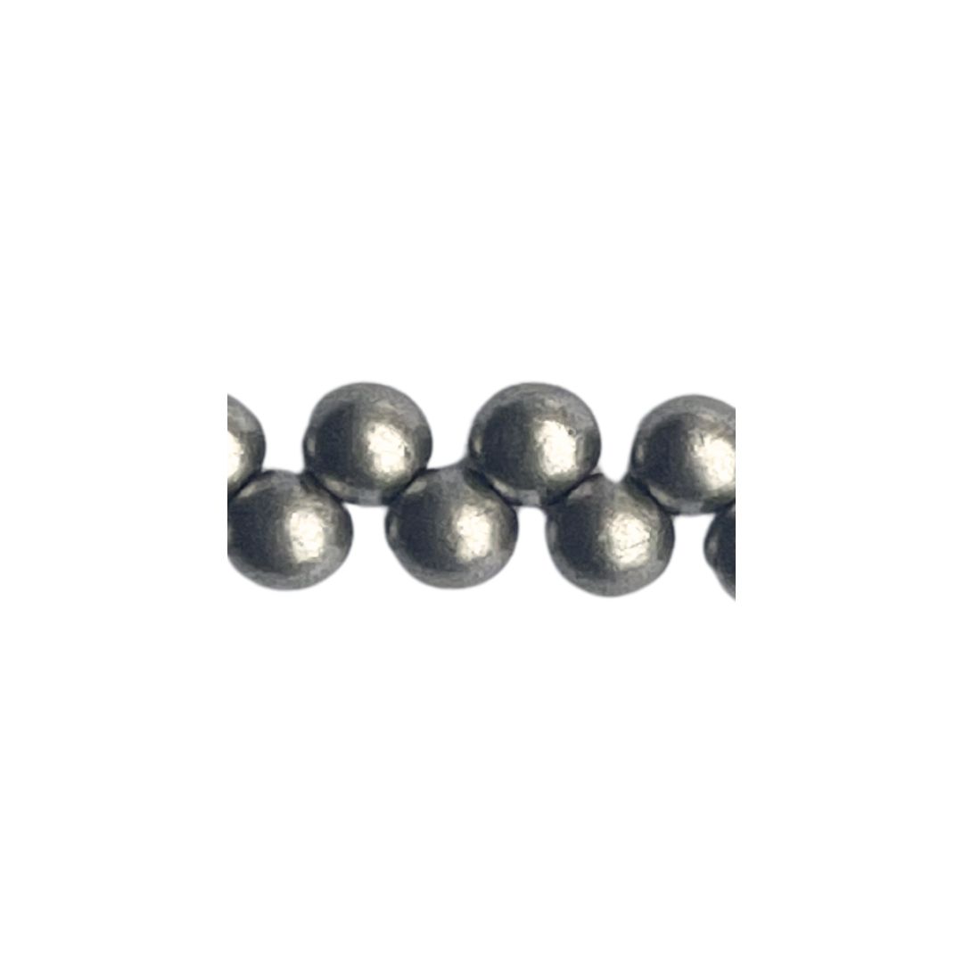 Top Hole Round 6mm Satin Metallic Sharkskin - Image 1